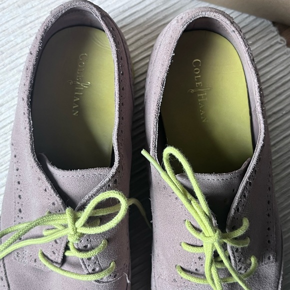 Cole Haan Suede Oxford Yellow and Tan - Picture 3 of 4